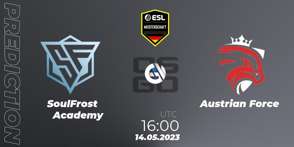 Prognoza SoulFrost Academy - Austrian Force. 14.05.2023 at 16:00, Counter-Strike (CS2), ESL Meisterschaft: Spring 2023 - Division 2