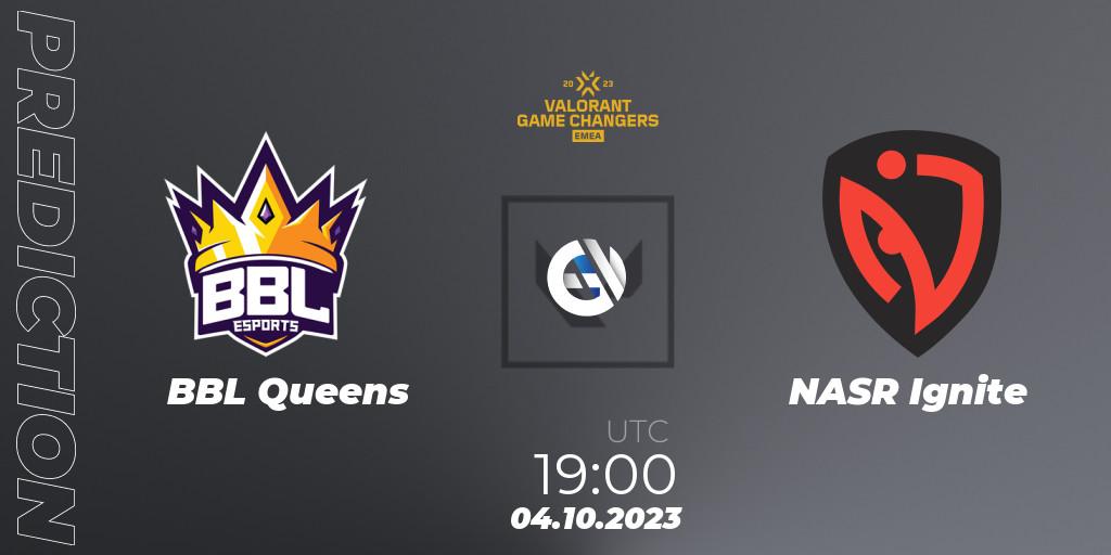Prognoza BBL Queens - NASR Ignite. 04.10.2023 at 19:30, VALORANT, VCT 2023: Game Changers EMEA Stage 3 - Playoffs