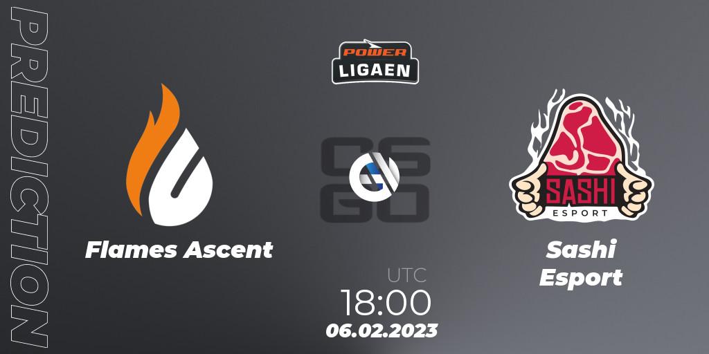 Prognoza Flames Ascent - Sashi Esport. 06.02.2023 at 18:00, Counter-Strike (CS2), Dust2.dk Ligaen Season 22