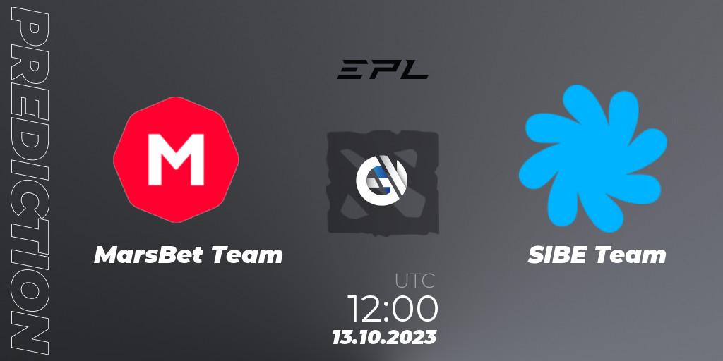 Prognoza MarsBet Team - SIBE Team. 13.10.2023 at 12:05, Dota 2, European Pro League Season 13