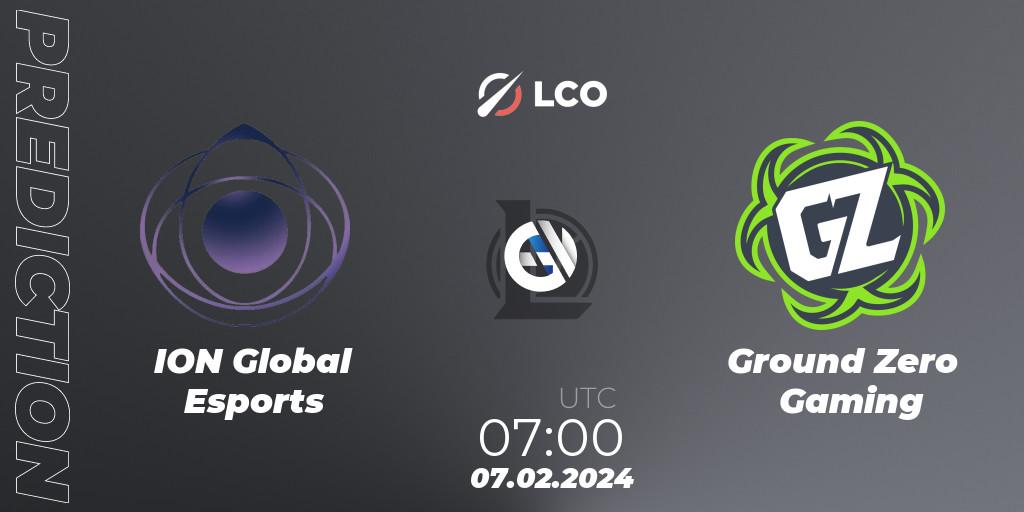 Prognoza ION Global Esports - Ground Zero Gaming. 07.02.2024 at 07:00, LoL, LCO Split 1 2024 - Group Stage