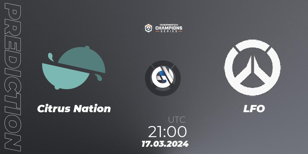Prognoza Citrus Nation - LFO. 17.03.2024 at 21:00, Overwatch, Overwatch Champions Series 2024 - North America Stage 1 Group Stage