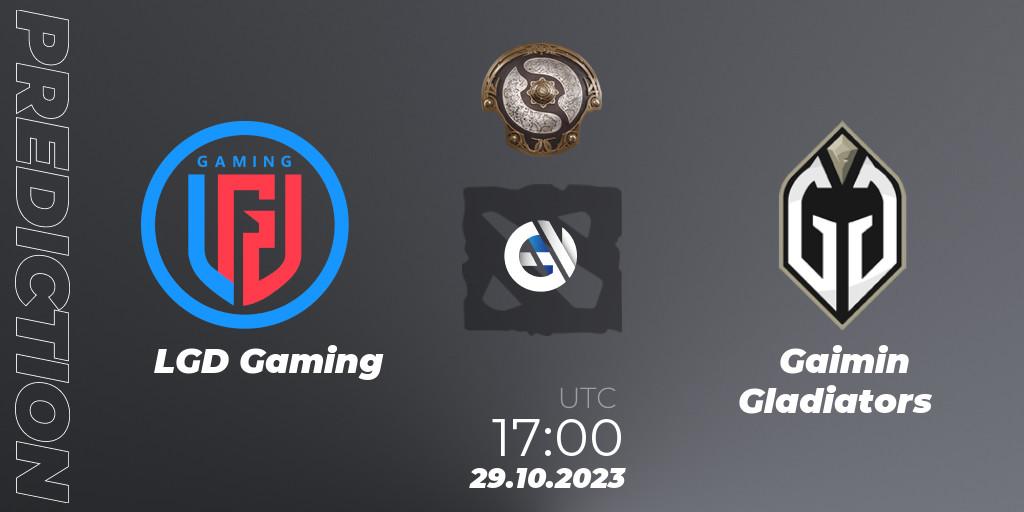 Prognoza LGD Gaming - Gaimin Gladiators. 29.10.2023 at 17:10, Dota 2, The International 2023