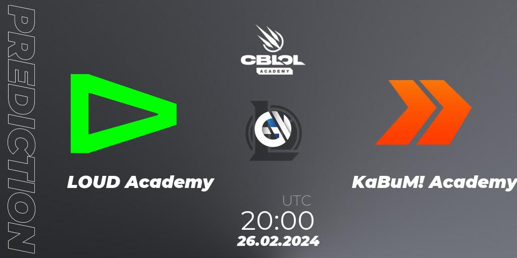 Prognoza LOUD Academy - KaBuM! Academy. 26.02.2024 at 20:00, LoL, CBLOL Academy Split 1 2024