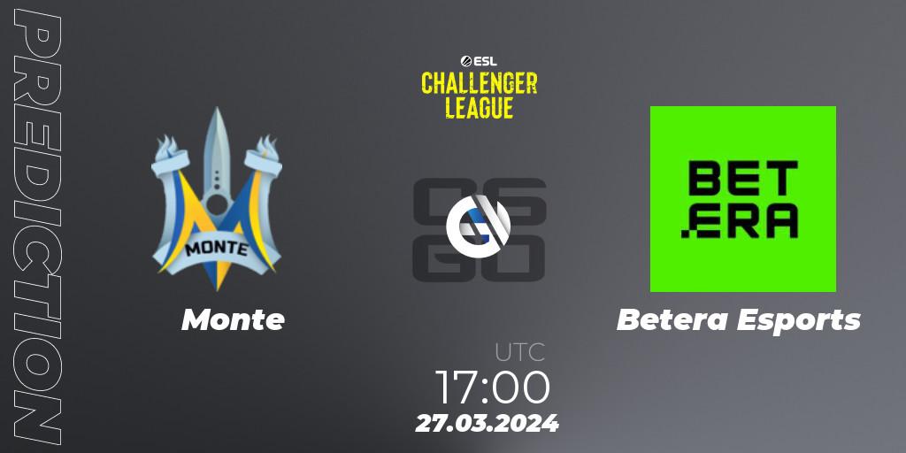 Prognoza Monte - Betera Esports. 28.03.24, CS2 (CS:GO), ESL Challenger League Season 47: Europe