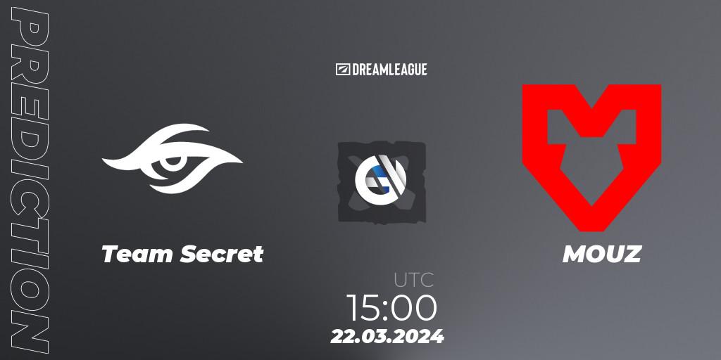 Prognoza Team Secret - MOUZ. 22.03.24, Dota 2, DreamLeague Season 23: Western Europe Closed Qualifier