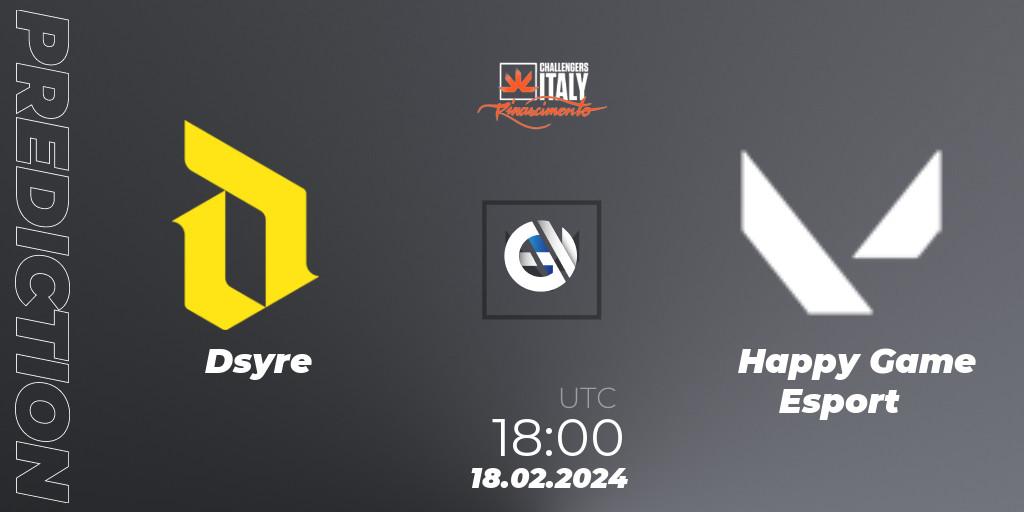Prognoza Dsyre - Happy Game Esport. 18.02.24, VALORANT, VALORANT Challengers 2024 Italy: Rinascimento Split 1