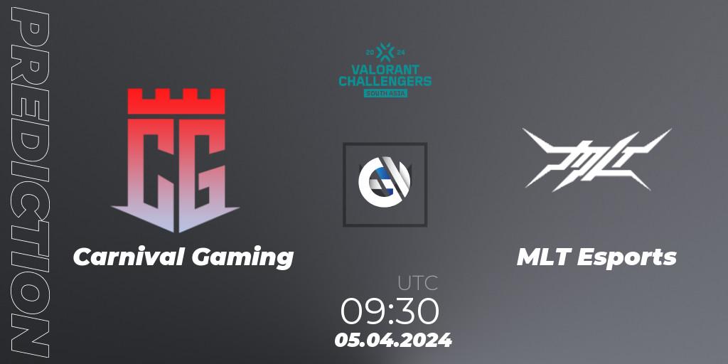 Prognoza Carnival Gaming - MLT Esports. 05.04.2024 at 09:30, VALORANT, VALORANT Challengers 2024 South Asia: Split 1 - Cup 2