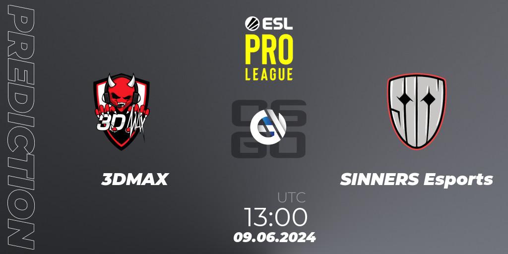 Prognoza 3DMAX - SINNERS Esports. 09.06.2024 at 13:00, Counter-Strike (CS2), ESL Pro League Season 20: European Conference