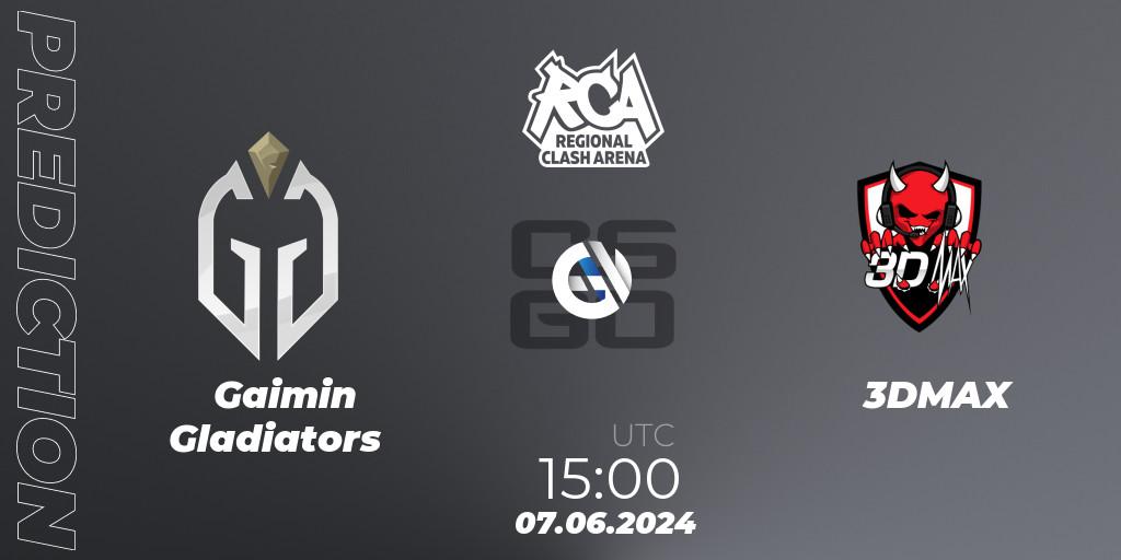 Prognoza Gaimin Gladiators - 3DMAX. 07.06.2024 at 15:00, Counter-Strike (CS2), Regional Clash Arena Europe
