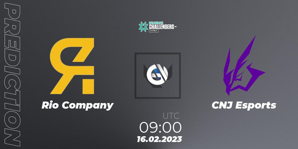 Prognoza Rio Company - CNJ Esports. 16.02.23, VALORANT, VALORANT Challengers 2023: Korea Split 1