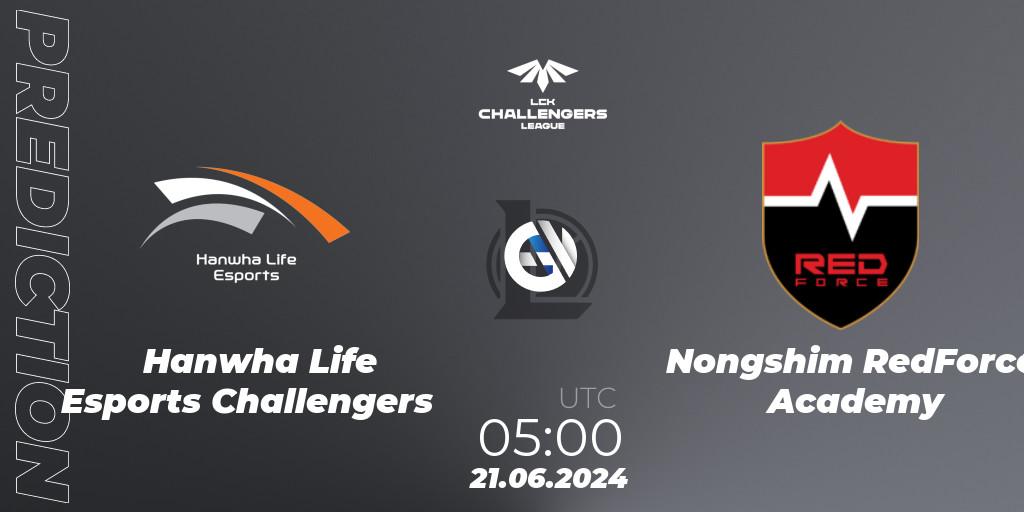 Prognoza Hanwha Life Esports Challengers - Nongshim RedForce Academy. 21.06.2024 at 05:00, LoL, LCK Challengers League 2024 Summer - Group Stage