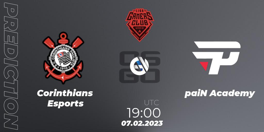 Prognoza Corinthians Esports - paiN Academy. 07.02.23, CS2 (CS:GO), Gamers Club Liga Série A: January 2023