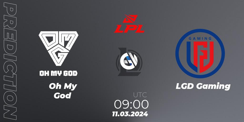 Prognoza Oh My God - LGD Gaming. 11.03.24, LoL, LPL Spring 2024 - Group Stage