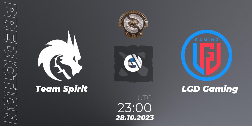 Prognoza Team Spirit - LGD Gaming. 29.10.2023 at 00:57, Dota 2, The International 2023