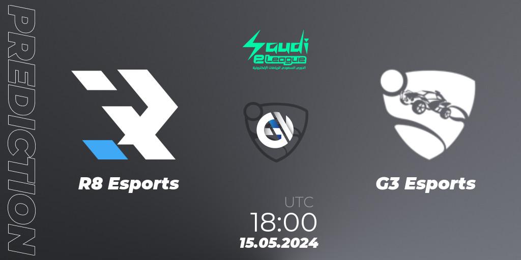 Prognoza R8 Esports - G3 Esports. 15.05.2024 at 18:00, Rocket League, Saudi eLeague 2024 - Major 2: Online Major Phase 1