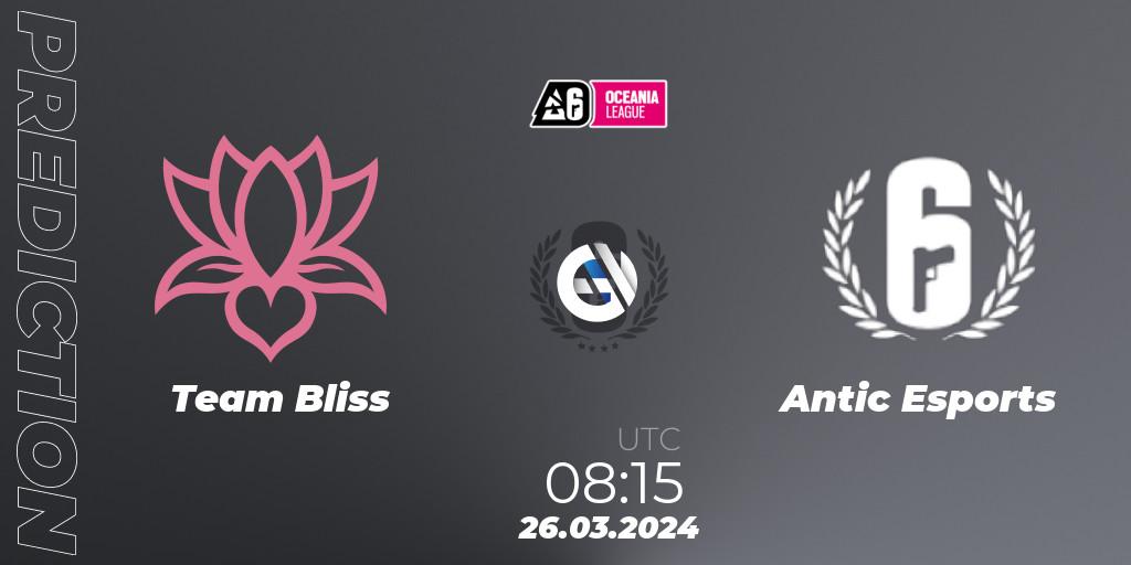 Prognoza Team Bliss - Antic Esports. 26.03.24, Rainbow Six, Oceania League 2024 - Stage 1