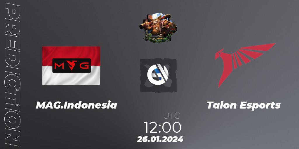 Prognoza MAG.Indonesia - Talon Esports. 26.01.2024 at 12:00, Dota 2, ESL One Birmingham 2024: Southeast Asia Closed Qualifier