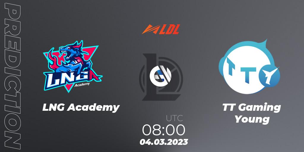 Prognoza LNG Academy - TT Gaming Young. 04.03.2023 at 09:00, LoL, LDL 2023 - Regular Season