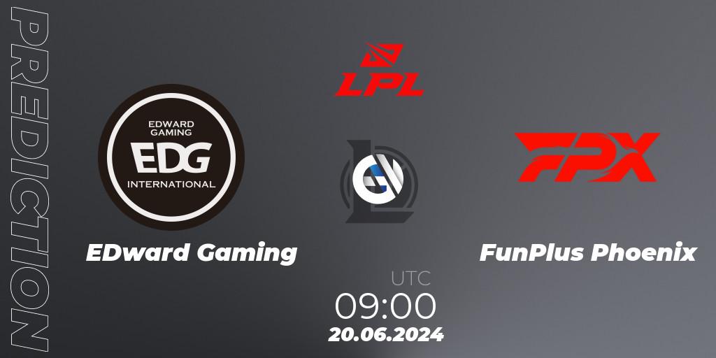 Prognoza EDward Gaming - FunPlus Phoenix. 20.06.2024 at 09:00, LoL, LPL 2024 Summer - Group Stage