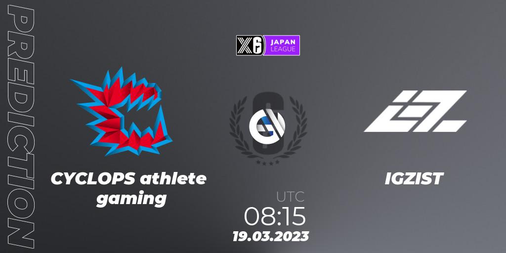 Prognoza CYCLOPS athlete gaming - IGZIST. 19.03.2023 at 08:15, Rainbow Six, Japan League 2023 - Stage 1