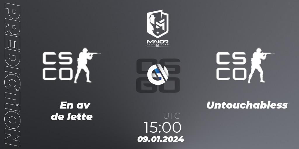 Prognoza En av de lette - Untouchabless. 09.01.2024 at 15:00, Counter-Strike (CS2), PGL CS2 Major Copenhagen 2024 Europe RMR Open Qualifier 1