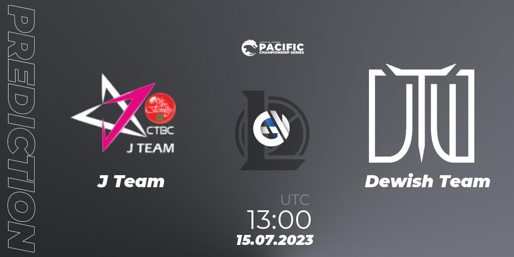 Prognoza J Team - Dewish Team. 15.07.2023 at 13:00, LoL, PACIFIC Championship series Group Stage
