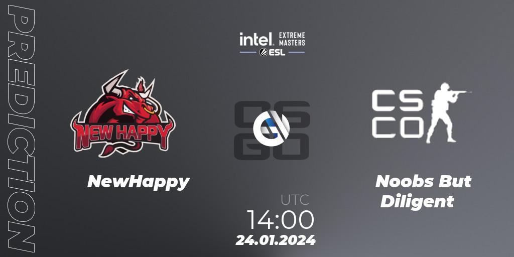 Prognoza NewHappy - Noobs But Diligent. 24.01.2024 at 14:00, Counter-Strike (CS2), Intel Extreme Masters China 2024: Asian Open Qualifier #2