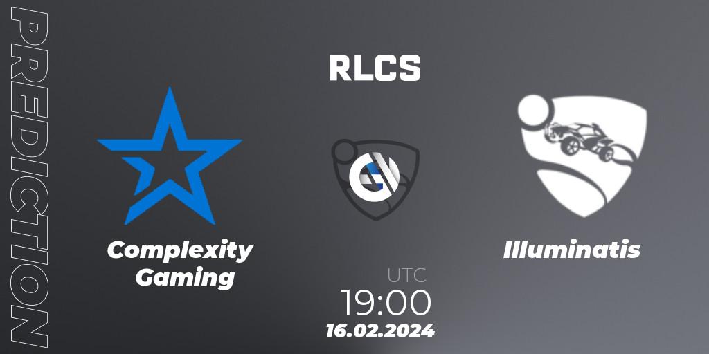 Prognoza Complexity Gaming - Illuminatis. 16.02.2024 at 19:00, Rocket League, RLCS 2024 - Major 1: SAM Open Qualifier 2