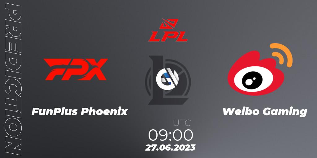 Prognoza FunPlus Phoenix - Weibo Gaming. 27.06.2023 at 09:00, LoL, LPL Summer 2023 Regular Season
