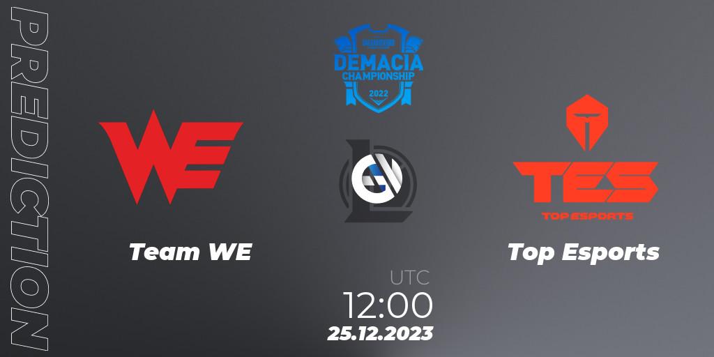 Prognoza Team WE - Top Esports. 25.12.2023 at 13:00, LoL, Demacia Cup 2023 Group Stage