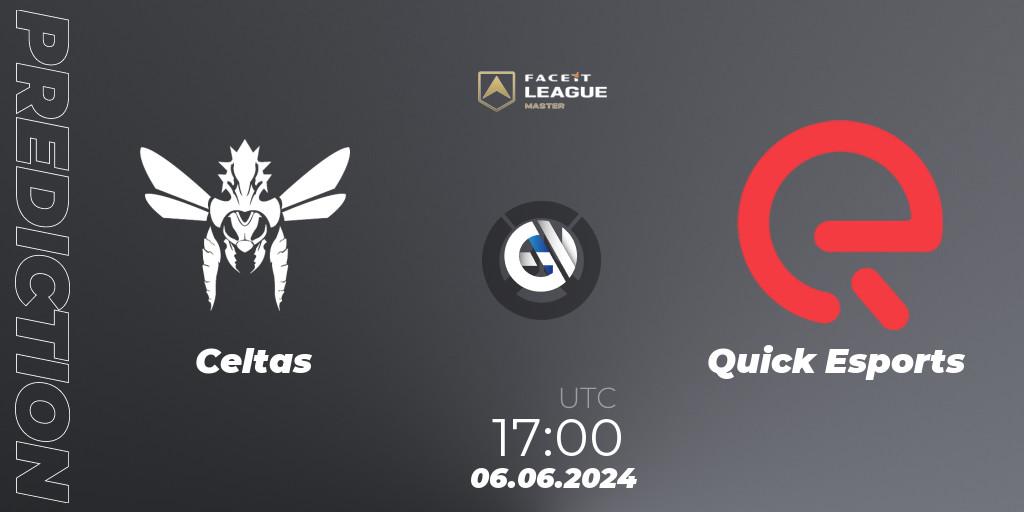 Prognoza Celtas - Quick Esports. 06.06.2024 at 17:00, Overwatch, FACEIT League Season 1 - EMEA Master Road to EWC