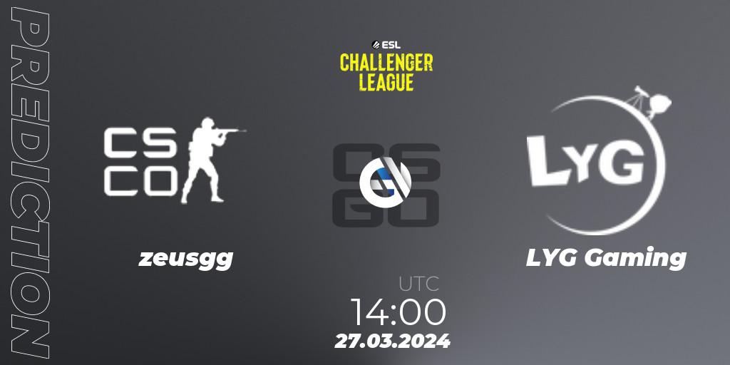 Prognoza zeusgg - LYG Gaming. 27.03.2024 at 14:00, Counter-Strike (CS2), ESL Challenger League Season 47: Asia