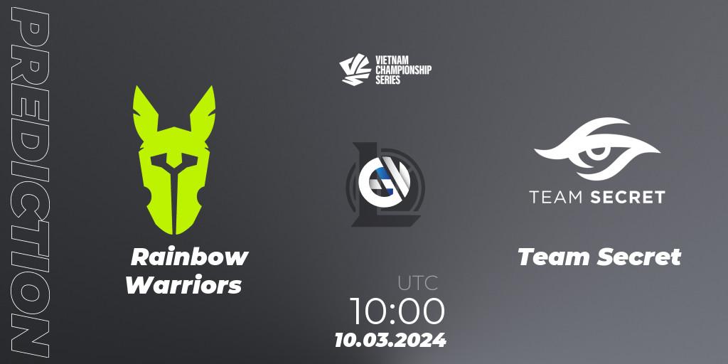 Prognoza Rainbow Warriors - Team Secret. 10.03.2024 at 10:00, LoL, VCS Dawn 2024 - Group Stage