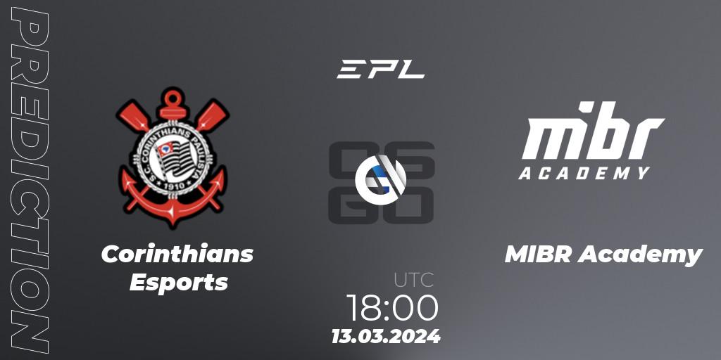 Prognoza Corinthians Esports - MIBR Academy. 13.03.24, CS2 (CS:GO), EPL World Series: Americas Season 7