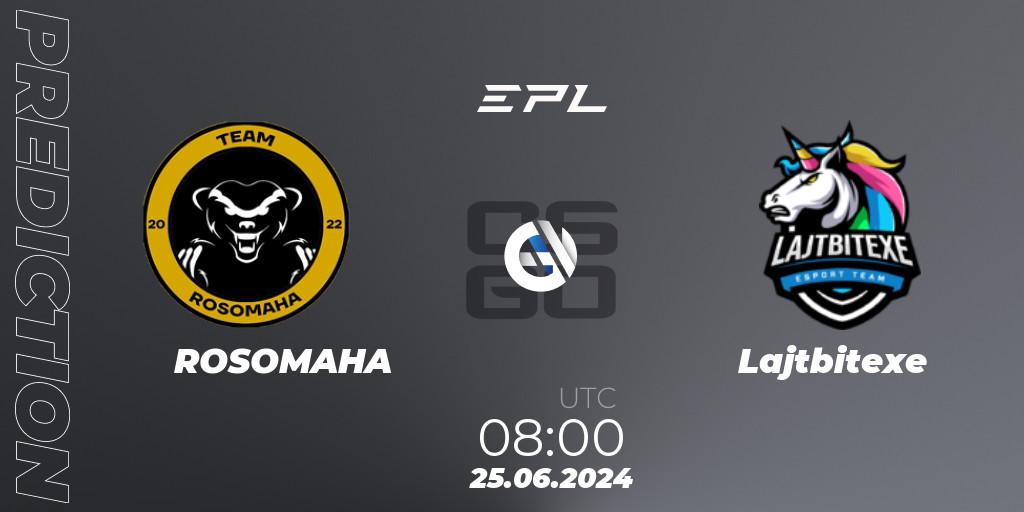 Prognoza ROSOMAHA - Lajtbitexe. 25.06.2024 at 08:00, Counter-Strike (CS2), European Pro League Season 18: Division 2