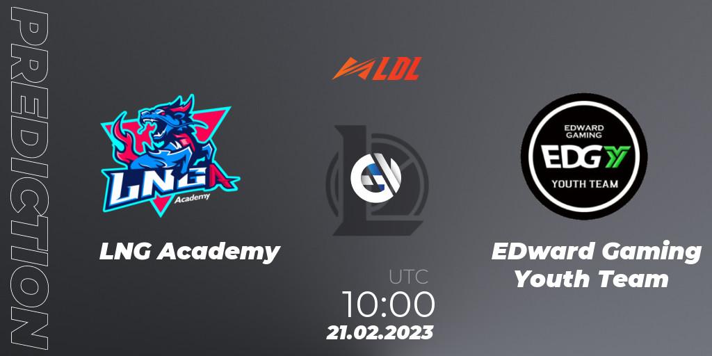 Prognoza LNG Academy - EDward Gaming Youth Team. 21.02.2023 at 12:15, LoL, LDL 2023 - Regular Season