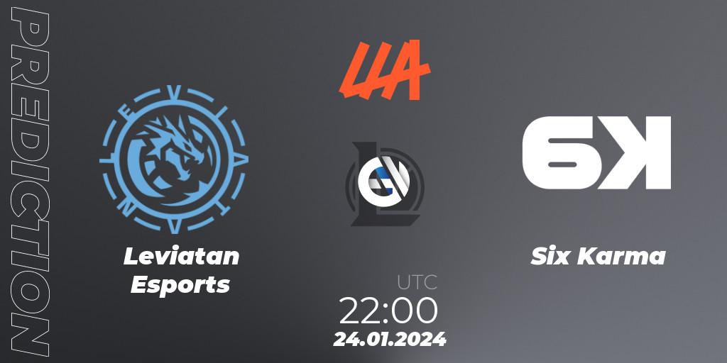 Prognoza Leviatan Esports - Six Karma. 24.01.2024 at 22:00, LoL, LLA 2024 Opening Group Stage