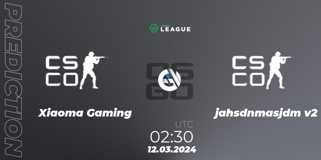 Prognoza Xiaoma Gaming - jahsdnmasjdm v2. 12.03.2024 at 01:30, Counter-Strike (CS2), ESEA Season 48: Advanced Division - North America