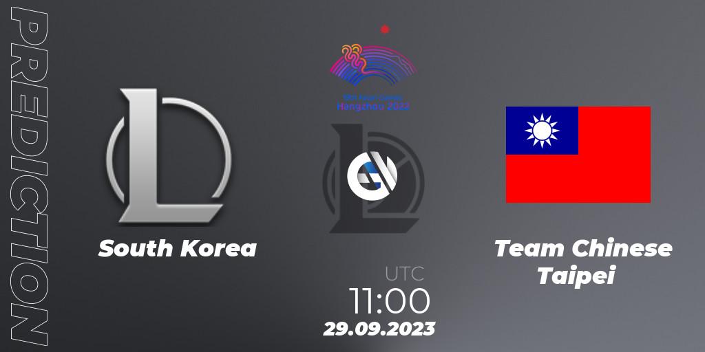 Prognoza Korea Team - Team Chinese Taipei. 29.09.2023 at 11:00, LoL, 2022 Asian Games