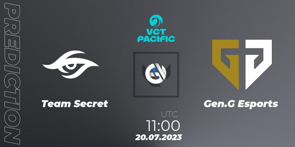 Prognoza Team Secret - Gen.G Esports. 20.07.2023 at 12:00, VALORANT, VALORANT Champions Tour 2023: Pacific Last Chance Qualifier