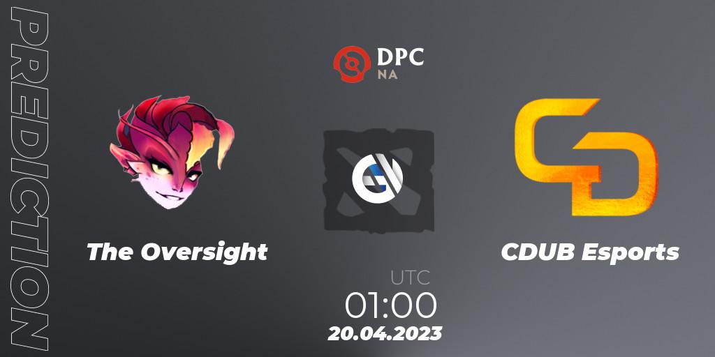 Prognoza The Oversight - CDUB Esports. 20.04.23, Dota 2, DPC 2023 Tour 2: NA Division II (Lower)