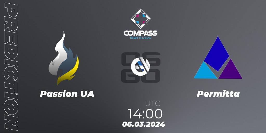 Prognoza Passion UA - Permitta. 06.03.2024 at 14:00, Counter-Strike (CS2), YaLLa Compass Spring 2024 Contenders