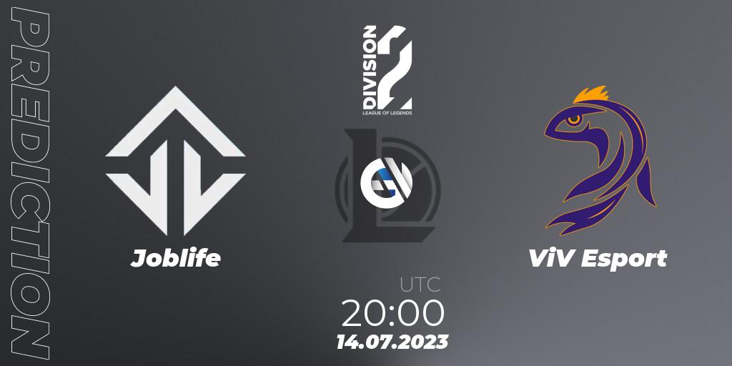 Prognoza Joblife - ViV Esport. 14.07.2023 at 20:00, LoL, LFL Division 2 Summer 2023 - Group Stage