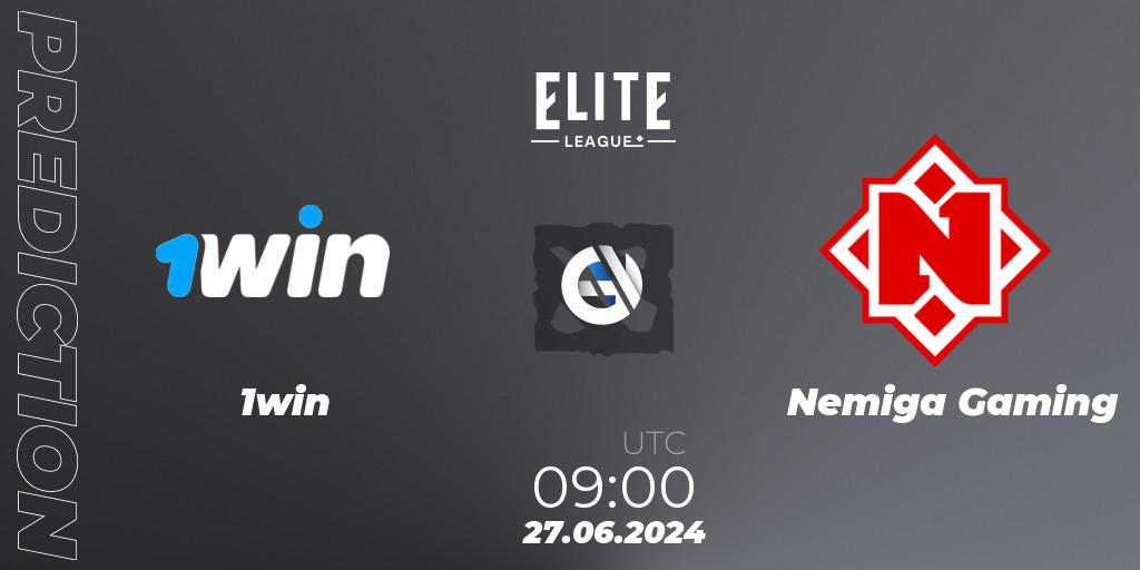Prognoza 1win - Nemiga Gaming. 27.06.2024 at 09:20, Dota 2, Elite League Season 2: Eastern Europe Closed Qualifier