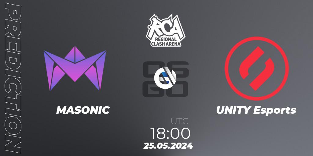 Prognoza MASONIC - UNITY Esports. 25.05.2024 at 18:00, Counter-Strike (CS2), Regional Clash Arena Europe: Closed Qualifier