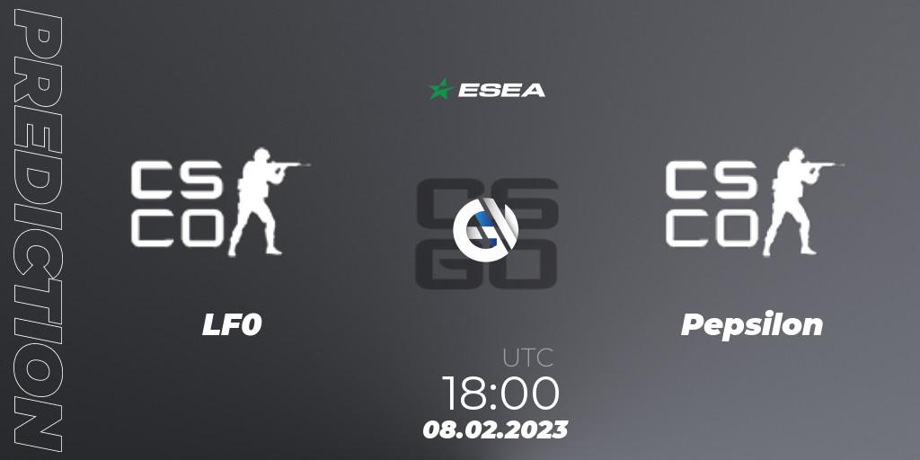 Prognoza Cosmo Esports - Pepsilon. 08.02.2023 at 18:00, Counter-Strike (CS2), ESEA Season 44: Advanced Division - Europe