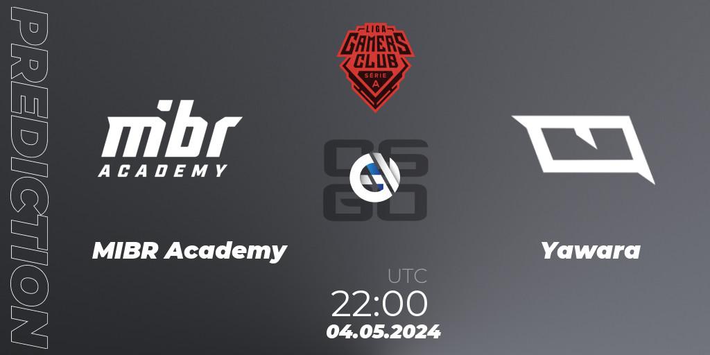 Prognoza MIBR Academy - Yawara. 04.05.2024 at 22:00, Counter-Strike (CS2), Gamers Club Liga Série A: April 2024