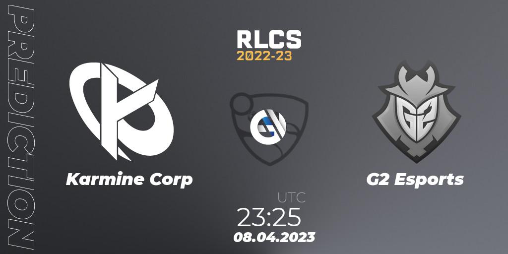 Prognoza Karmine Corp - G2 Esports. 08.04.2023 at 23:25, Rocket League, RLCS 2022-23 - Winter Split Major