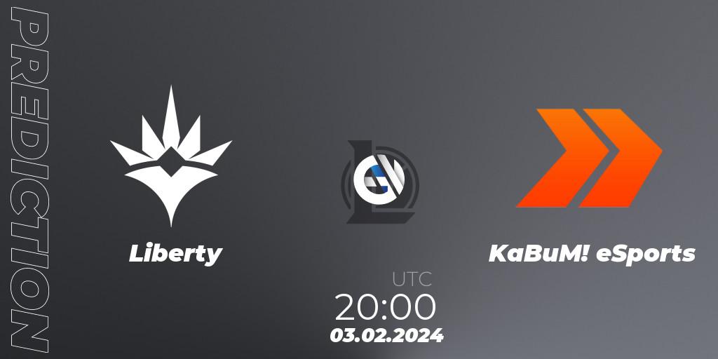 Prognoza Liberty - KaBuM! eSports. 03.02.2024 at 20:00, LoL, CBLOL Split 1 2024 - Group Stage